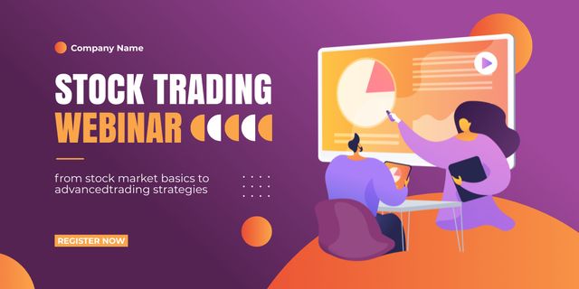 Stock Trading Educational Webinar Image Modelo de Design