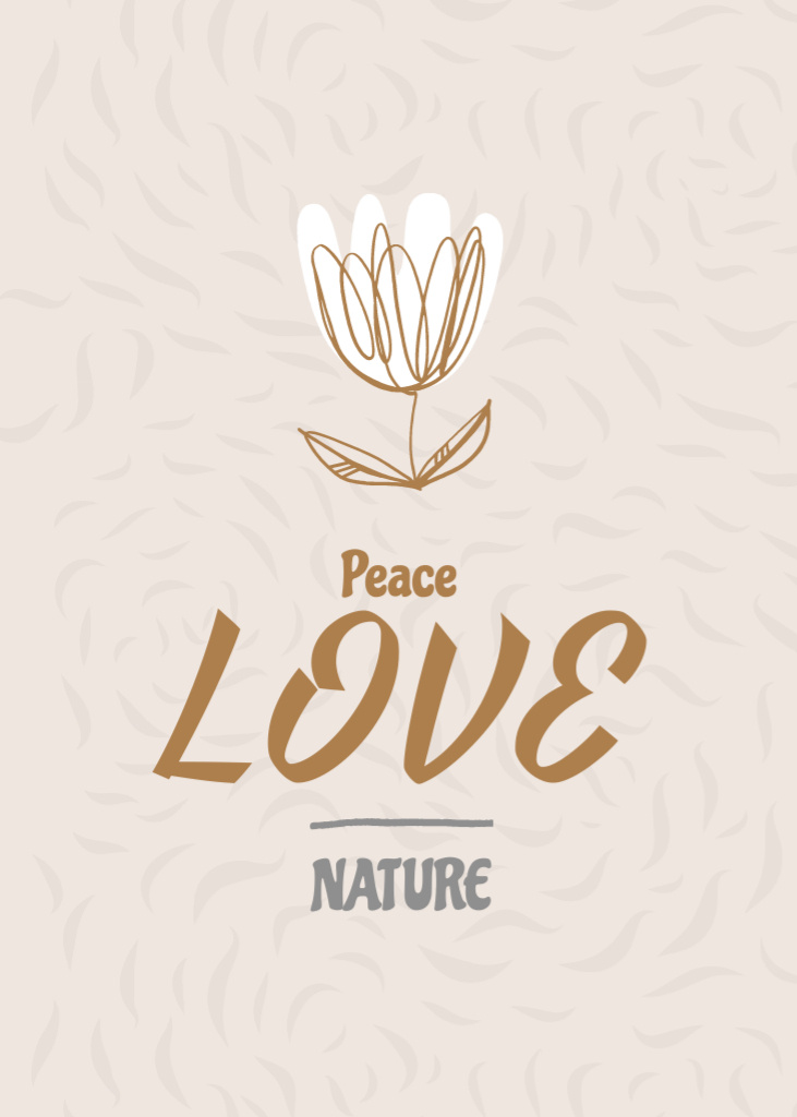 Phrase about Love for Nature Postcard 5x7in Vertical Design Template