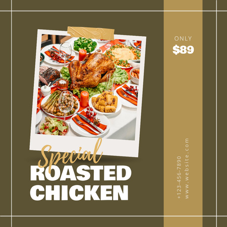 Special Food Offer of Roasted Chicken Instagram Modelo de Design