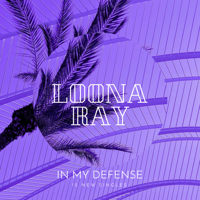 Designvorlage Palm tree in Purple für Album Cover