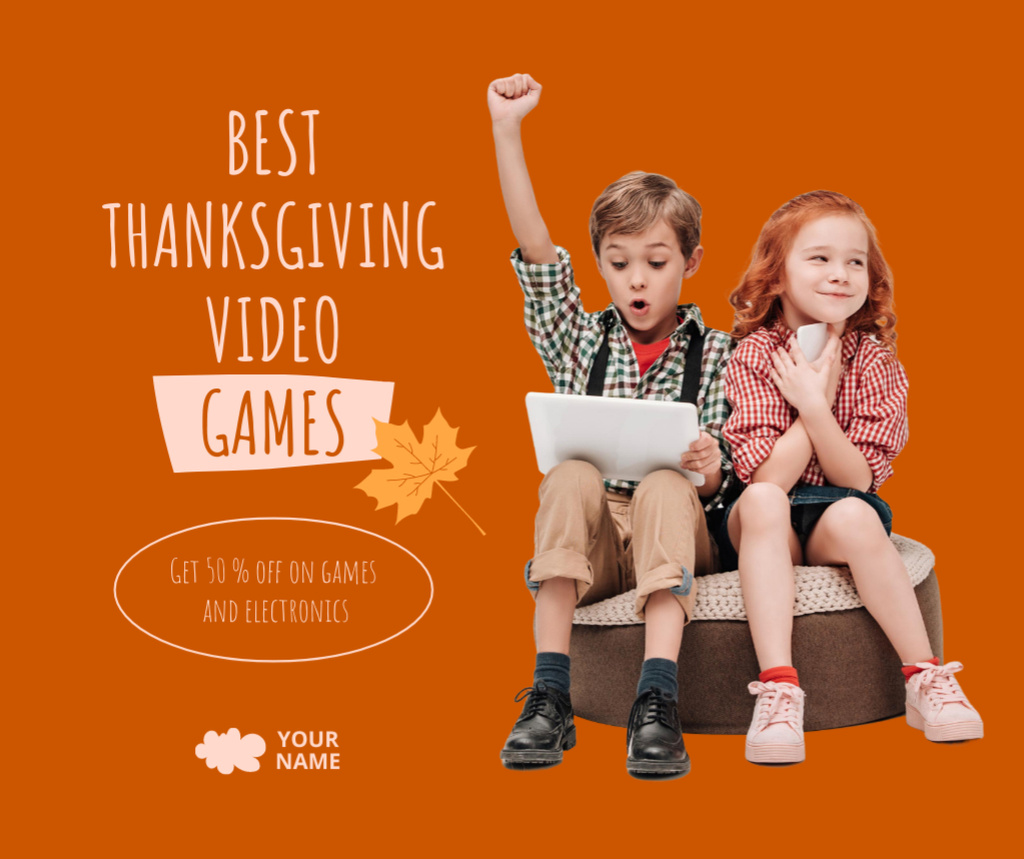 Thanksgiving Video Games Ad Facebook Design Template