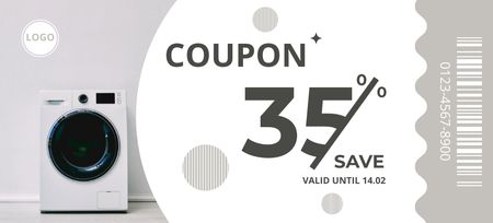 Washing Machines Sale Grey Coupon 3.75x8.25in Design Template