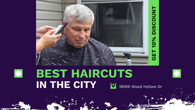 Age-Friendly Haircuts Service With Discount Full HD video Design Template