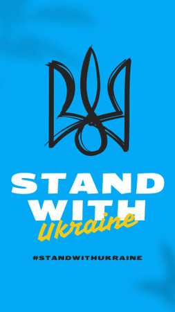 Designvorlage Stehen Sie mit der Ukraine mit Wappen für Instagram Story