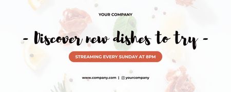 Discover New Dishes to Try Twitch Profile Banner Design Template