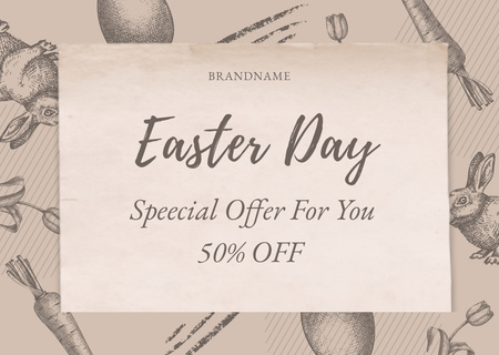 Special Discount for Easter Holiday Card Design Template