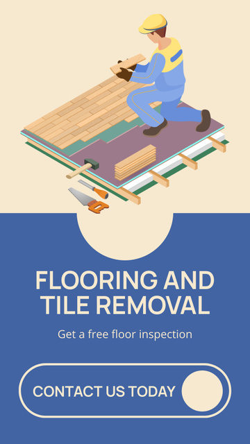 Precision Flooring And Tile Removal With Consultation Instagram Story Modelo de Design