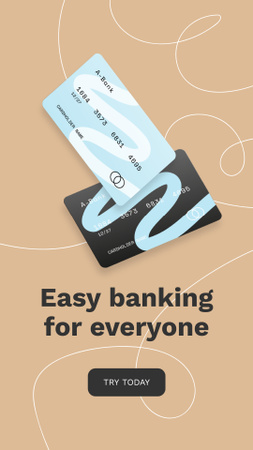 Banking Services ad with Credit Cards Instagram Story Design Template