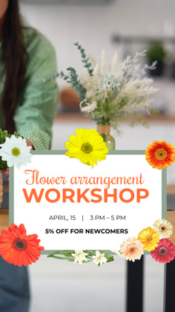 Flower Arrangement Workshop With Bouquets TikTok Video Design Template