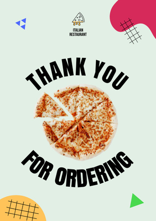 Gratitude for Ordering Pizza Postcard A5 Vertical Design Template