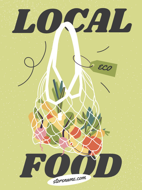 Platilla de diseño Local Food Ad with Vegetables in Eco Bag Poster US