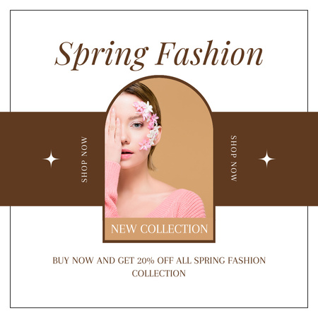 Platilla de diseño Spring Sale Announcement with Young Woman Instagram AD