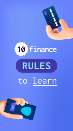 Plantilla de diseño de reglas financieras con aplicación bancaria Instagram Story 