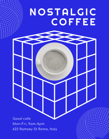 Psychedelic Ad of Coffee Shop Poster 22x28in Design Template