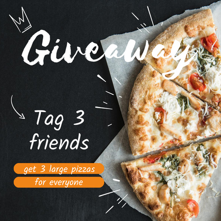 Giveaway Pizza Ad Instagram Design Template