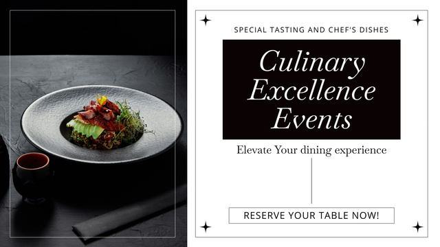 Fast Casual Restaurant Ad with Culinary Events Title 1680x945px Modelo de Design