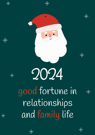 Saudações e desejos de ano novo com o Papai Noel Postcard A5 Vertical Modelo de Design