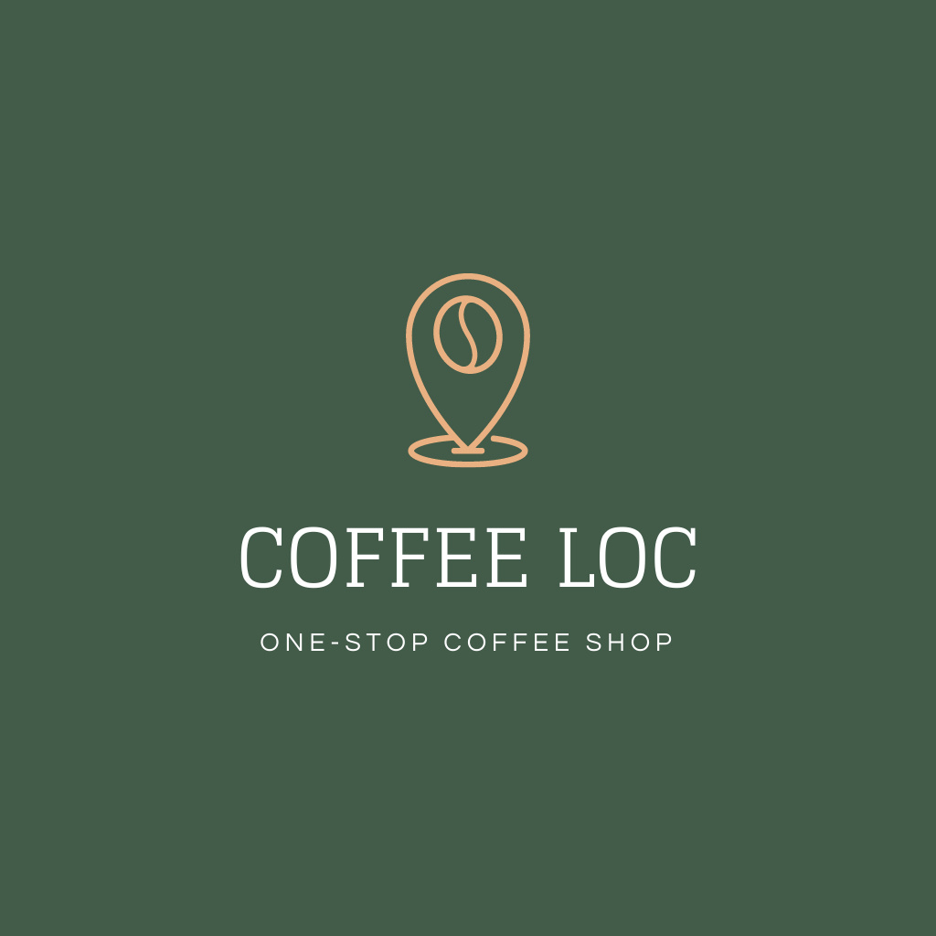 Template di design Cafe Ad with Location Pointer Logo