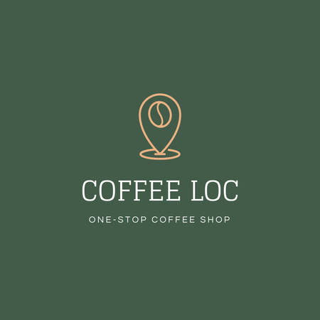 Ontwerpsjabloon van Logo van cafe ad met locatie pointer