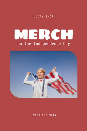 Merch For USA Independence Day Sale Postcard 4x6in Vertical Design Template