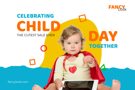 Children's Day Sale Announcement Postcard 4x6in Design Template