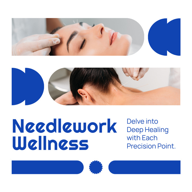 Needlework Wellness With Deep Healing Session LinkedIn post Design Template