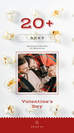 Designvorlage Glückliche Liebhaber, die Valentines Filme schauen für Instagram Story