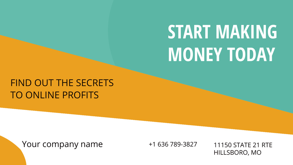 Template di design Guide about Money Success Title 1680x945px