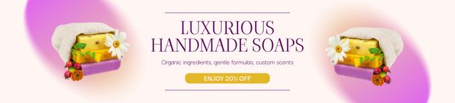 Ontwerpsjabloon van Ebay Store Billboard van Discount Announcement on Luxury Handmade Soap