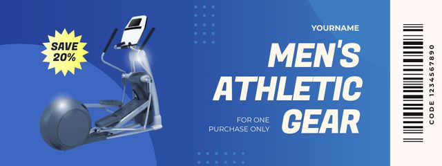 Men's Athletic Gear Advertisement with Discount Coupon Design Template