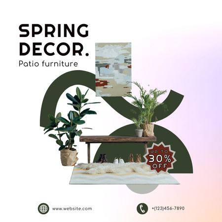 Spring Sale Offer of Spring Decor Instagram AD Design Template
