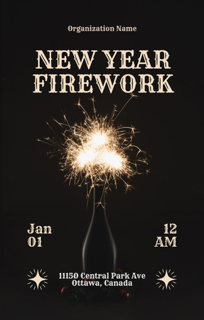 Újévi parti ünnepi tűzijátékkal Invitation 4.6x7.2in tervezősablon