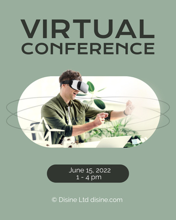 Ontwerpsjabloon van Instagram Post Vertical van Aankondiging van virtuele conferentie