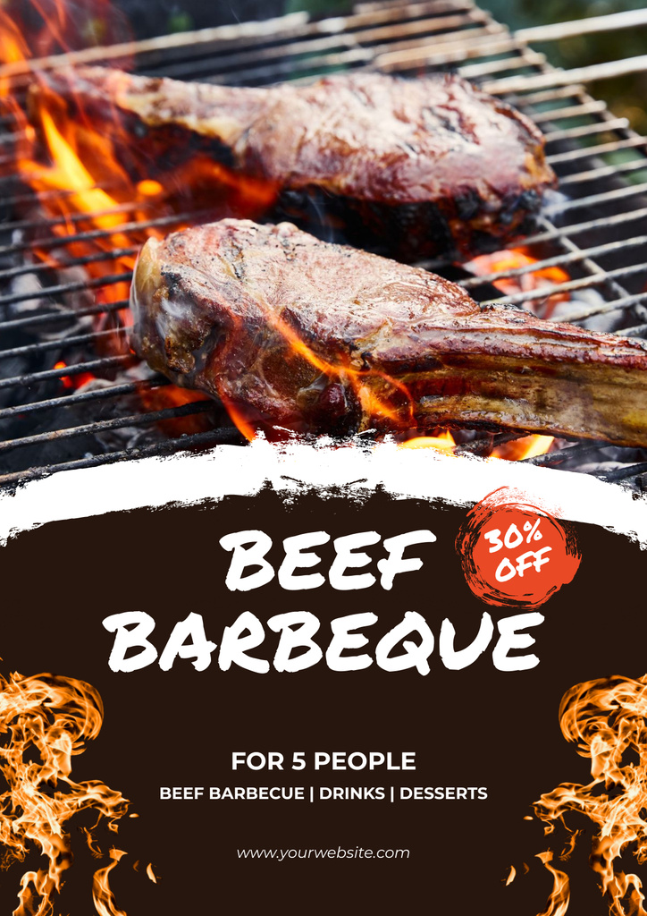 Beef Barbecue Deal Poster Πρότυπο σχεδίασης