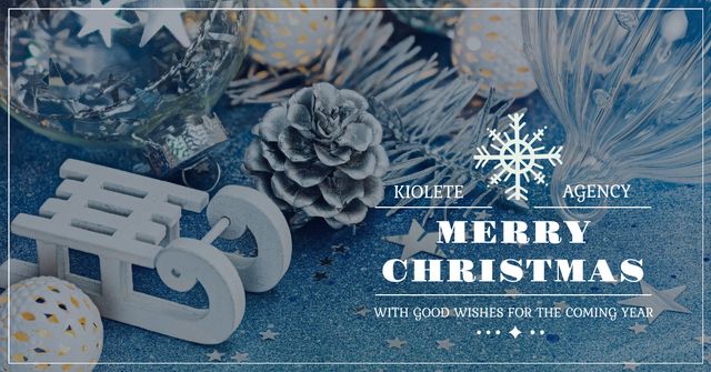 Template di design Christmas Greeting with White Sleigh Facebook AD