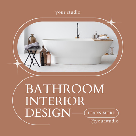 A fürdőszoba belsőépítészeti hirdetése Instagram AD tervezősablon