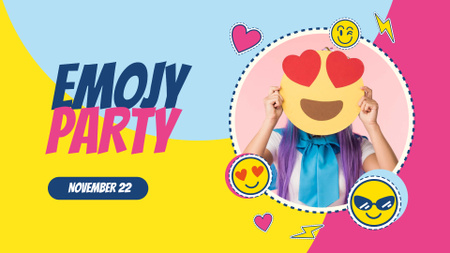 Designvorlage Emoji Day Party Announcement für FB event cover