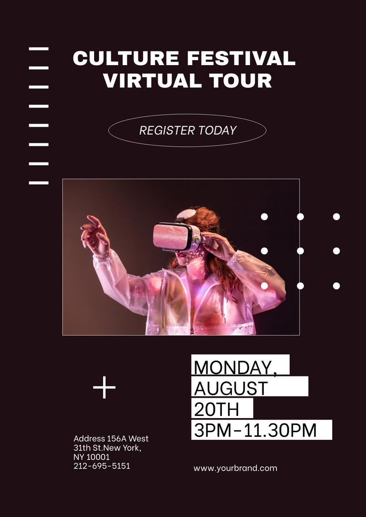 Virtual Festival Announcement Posterデザインテンプレート