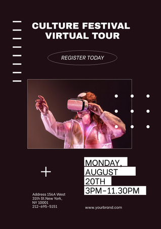 Virtual Festival Announcement Poster Πρότυπο σχεδίασης