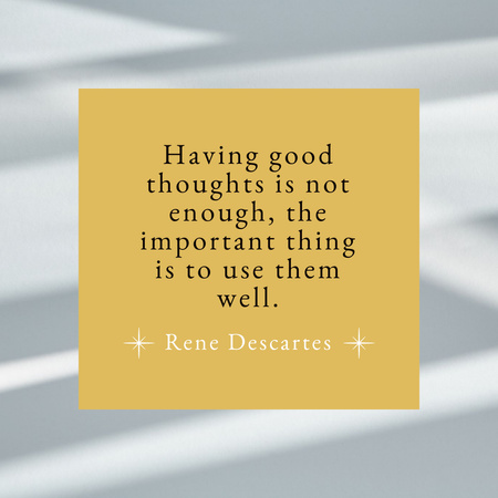 Вдохновляющая мудрая цитата Рене Декарта Instagram – шаблон для дизайна
