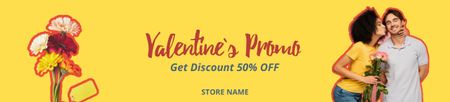 Valentine's Day Sale with Couple in Love Ebay Store Billboard Modelo de Design