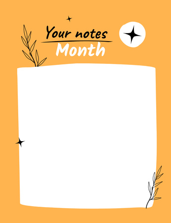 Platilla de diseño Monthly Planner with Leaves in Orange Notepad 107x139mm