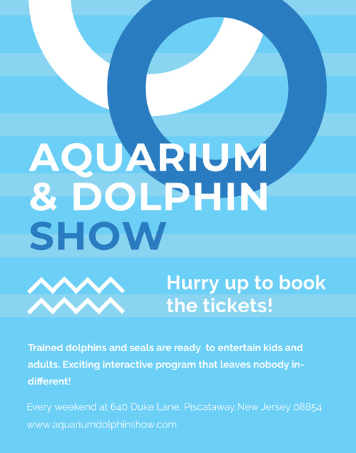 Ontwerpsjabloon van Poster 22x28in van Aquarium Dolphin Show Invitation