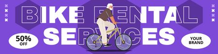 Знижка на прокат велосипедів на Purple Twitter – шаблон для дизайну