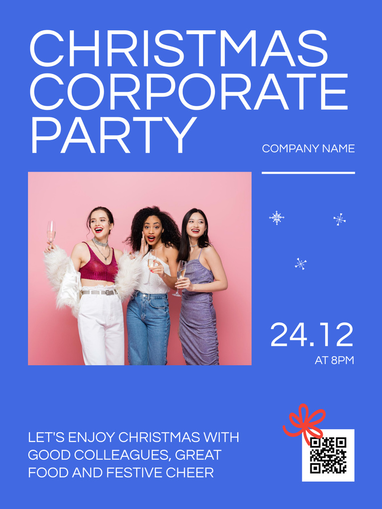 Christmas Corporate Party Announcement Poster 36x48in Design Template