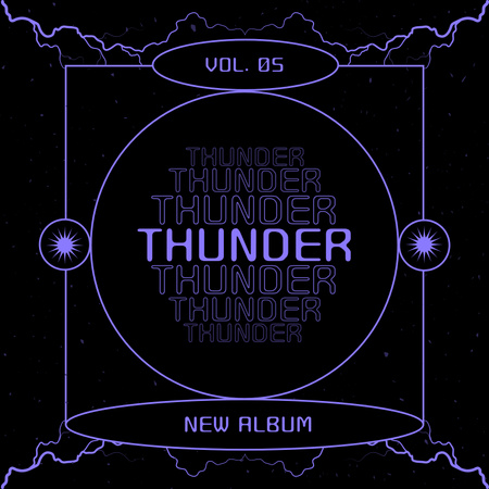 Uusi musiikkisingle Lightningilla Album Cover Design Template