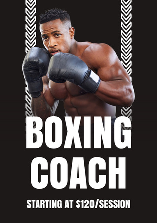 Profi bokszedző Poster tervezősablon