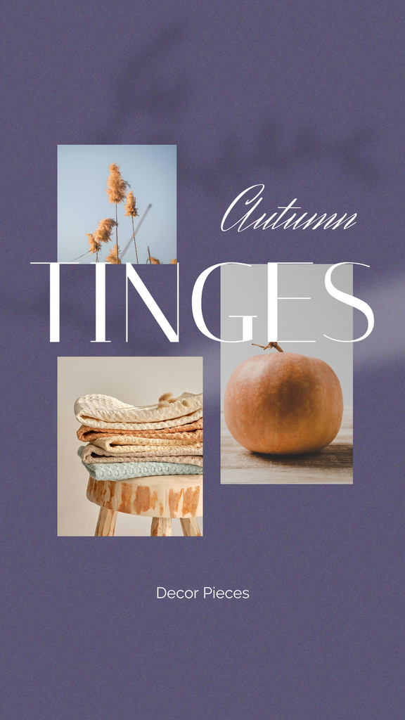 Autumn Inspiration with Decorative Pumpkin Instagram Story Modelo de Design