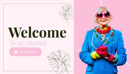 Template di design Benvenuto su Channel per la festa della mamma in rosa YouTube intro