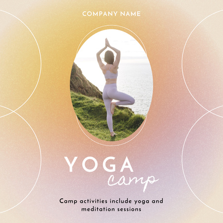 Woman Practicing Yoga Outdoors Instagram Design Template
